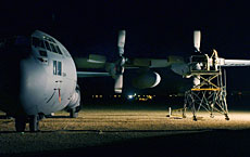 Plane being serviced